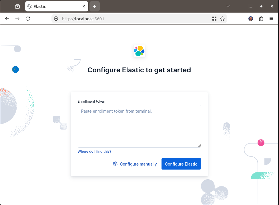 Paste Elastic enrollment token to configure