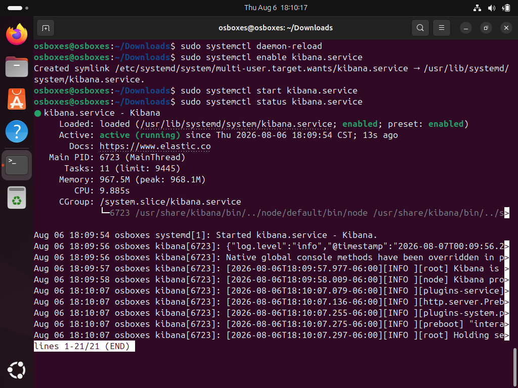 Installing and enabling Kibana