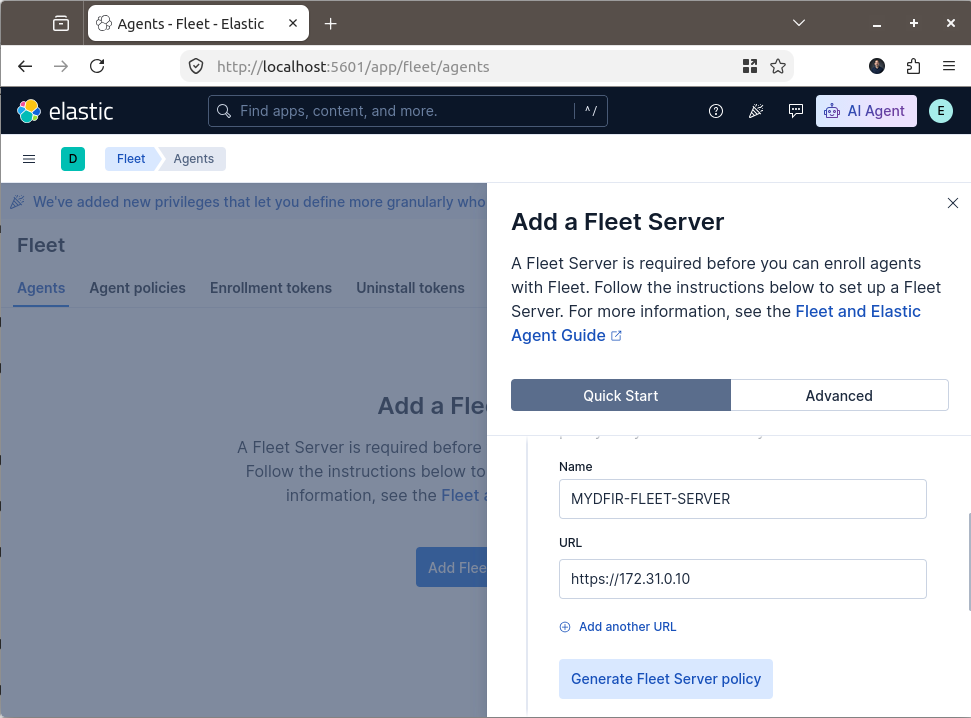 Fleet Server Quick Start