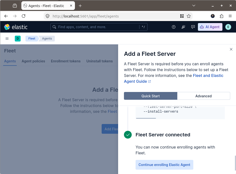 Fleet Server connected