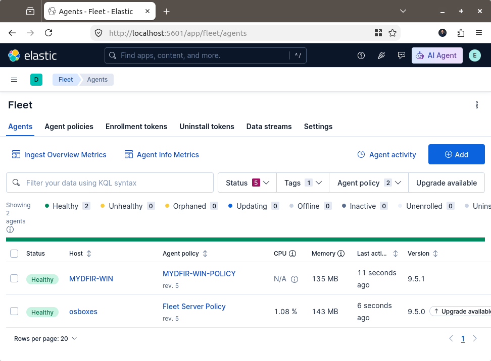 Windows Server enrolled to Fleet Server