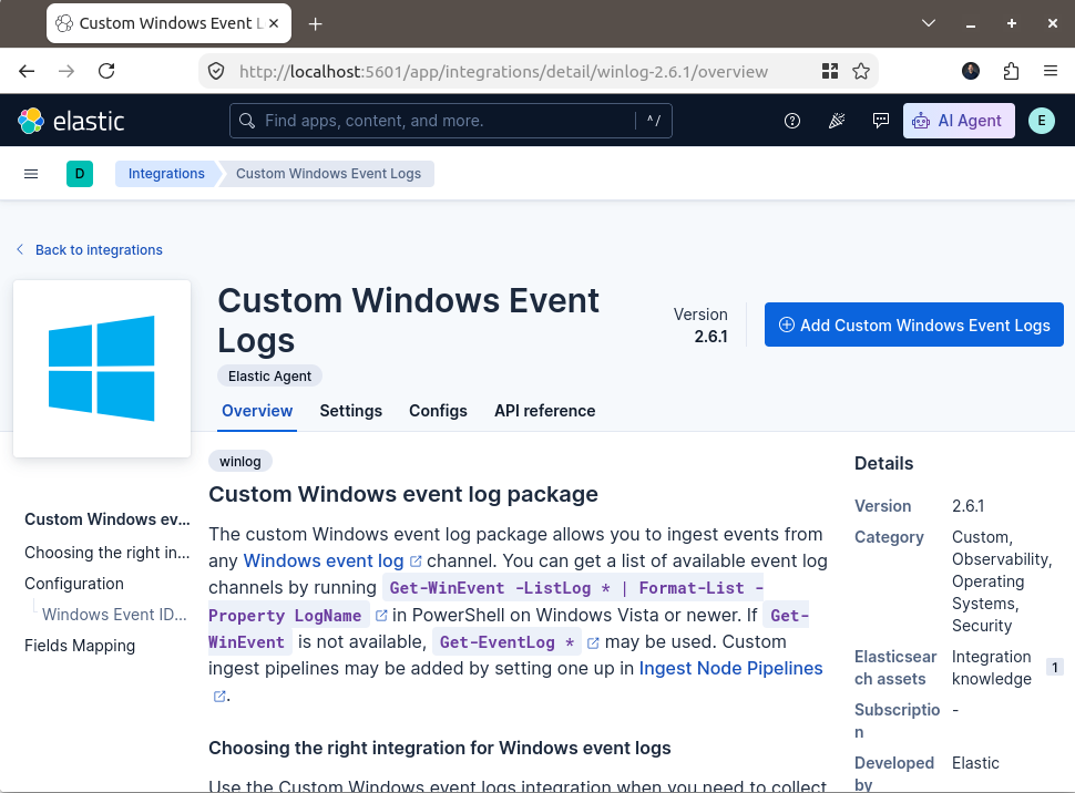 Add Custom Windows Event Logs