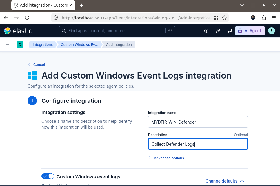 Integration settings