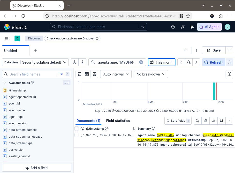 Windows Defender events